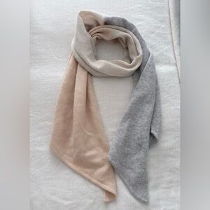 Bloomingdale’s 100% Cashmere Colorblock Scarf | Blush & Gray | Like New